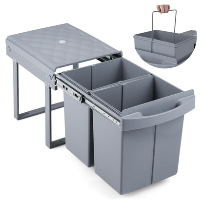 40L Built-in Pull Out Trash Can Under Cabinet Under Sink