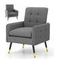 Linen Fabric Accent Chair Single Sofa with Removable Seat Cushion