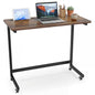Rolling Laptop Desk Cart with Tablet Slot and Wheels