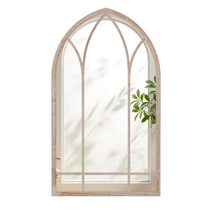 Arched Window Wall Mirror, Farmhouse Hanging Accent Decorative Mirror