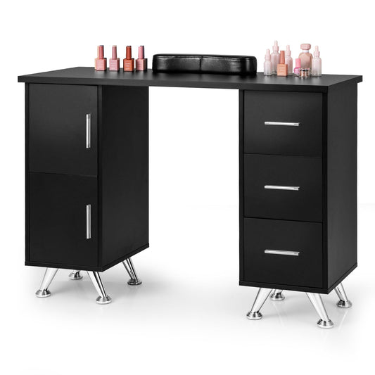 Manicure Table with 8 Metal Legs and Wrist Pad