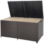 GiantexUK 270/660L Garden Storage Box, Weatherproof Rattan Deck Box with Zippered Liner and Solid Pneumatic Rod