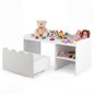 Scalloped Kids Bookshelf with Movable Drawer and Anti-Toppling Kit for Playroom