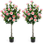 125cm Tall Artificial Camellia Tree, Fake Blooming Flower Tree