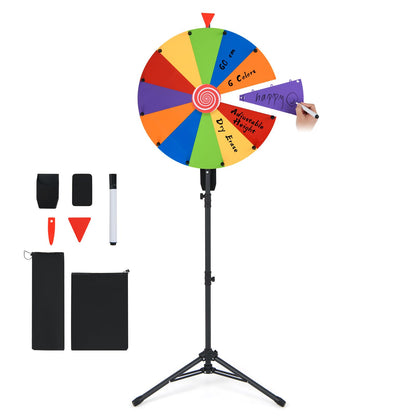 60 CM Portable and Height Adjustable Spinning Wheel with Folding Tripod Stand