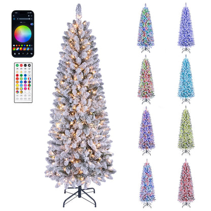6FT Pre-Lit Christmas Tree with RGB LED Lights