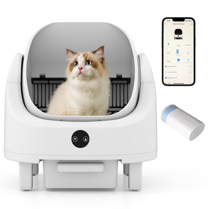 Self-Cleaning Cat Litter Box, Open-Top Electric Automatic Cat Toilet with APP Control