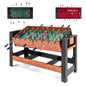 2 in 1 Multi Game Table, 138cm Swivel Football & Pool Combo Table with 2 Foosballs