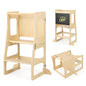 3 in 1 Toddler Kitchen Learning Tower with Chalkboard