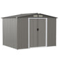 8.5x7FT Outdoor Galvanized Metal Garden Shed with Foundation