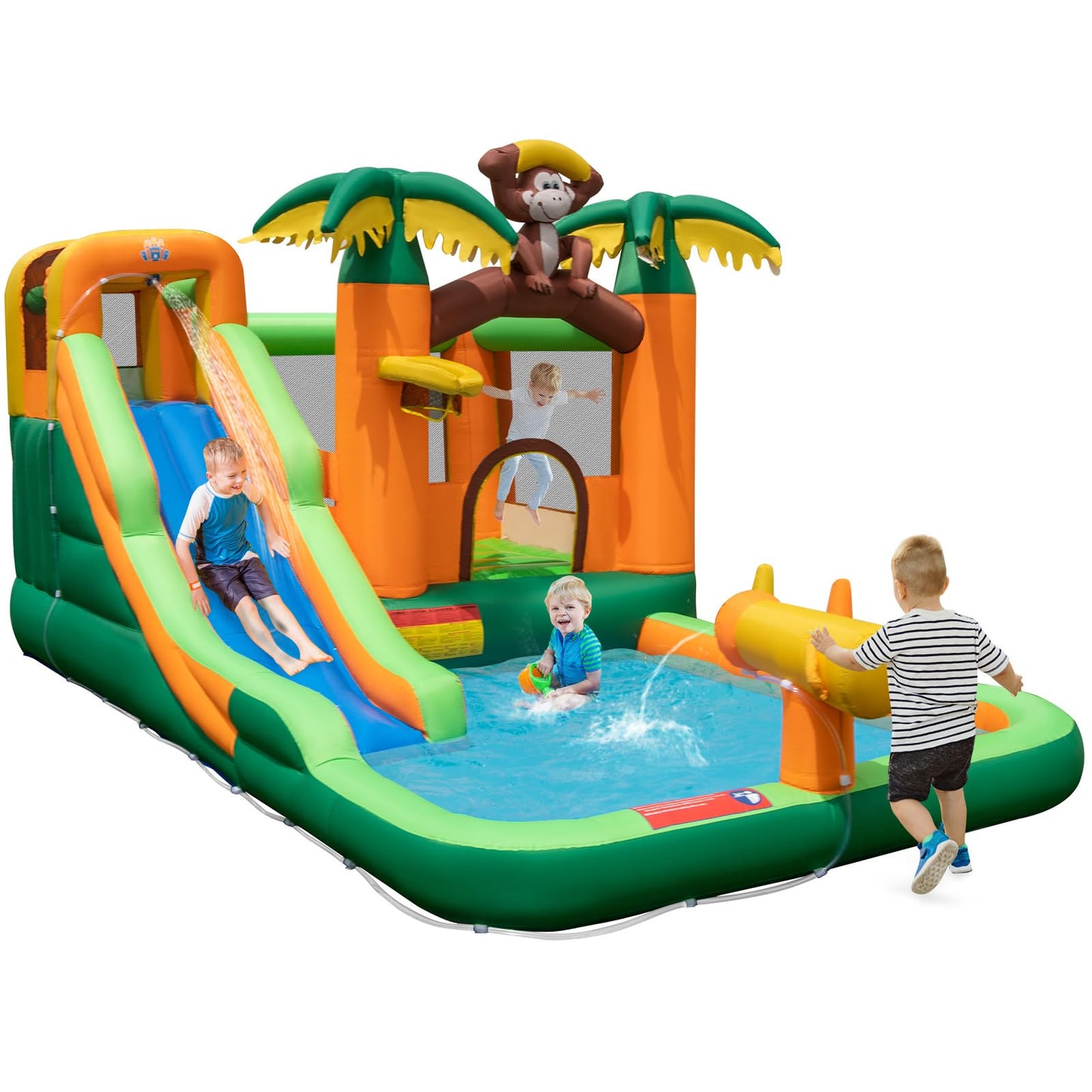 Tropical Themed Kids Bouncy Castle Jumper House for Summer Outdoor Play