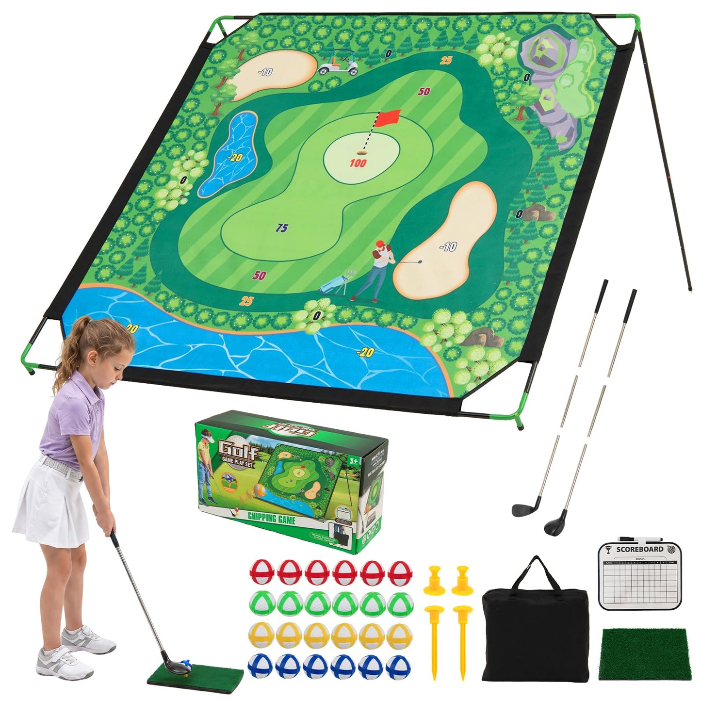 Large Golf Chipping Game Set for Adults & Kids