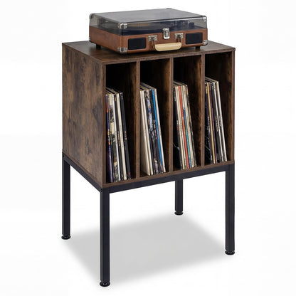Record Player Stand, Turntable Stand End Sofa Side Table with 4 Vinyl Display Shelves