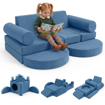 Kids Play Couch, 13-Piece Modular Toddler Soft Foam Playset