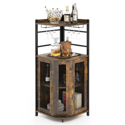 GiantexUK Industrial Wine Cabinet with Glass Holders