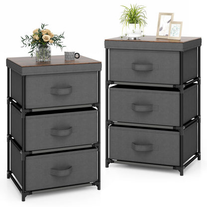 Fabric Storage Organizer Tower Unit with Removable Lid