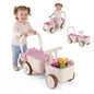 3-in-1 Kids Ride On Push Car with Foldable Push Handle and Storage Basket