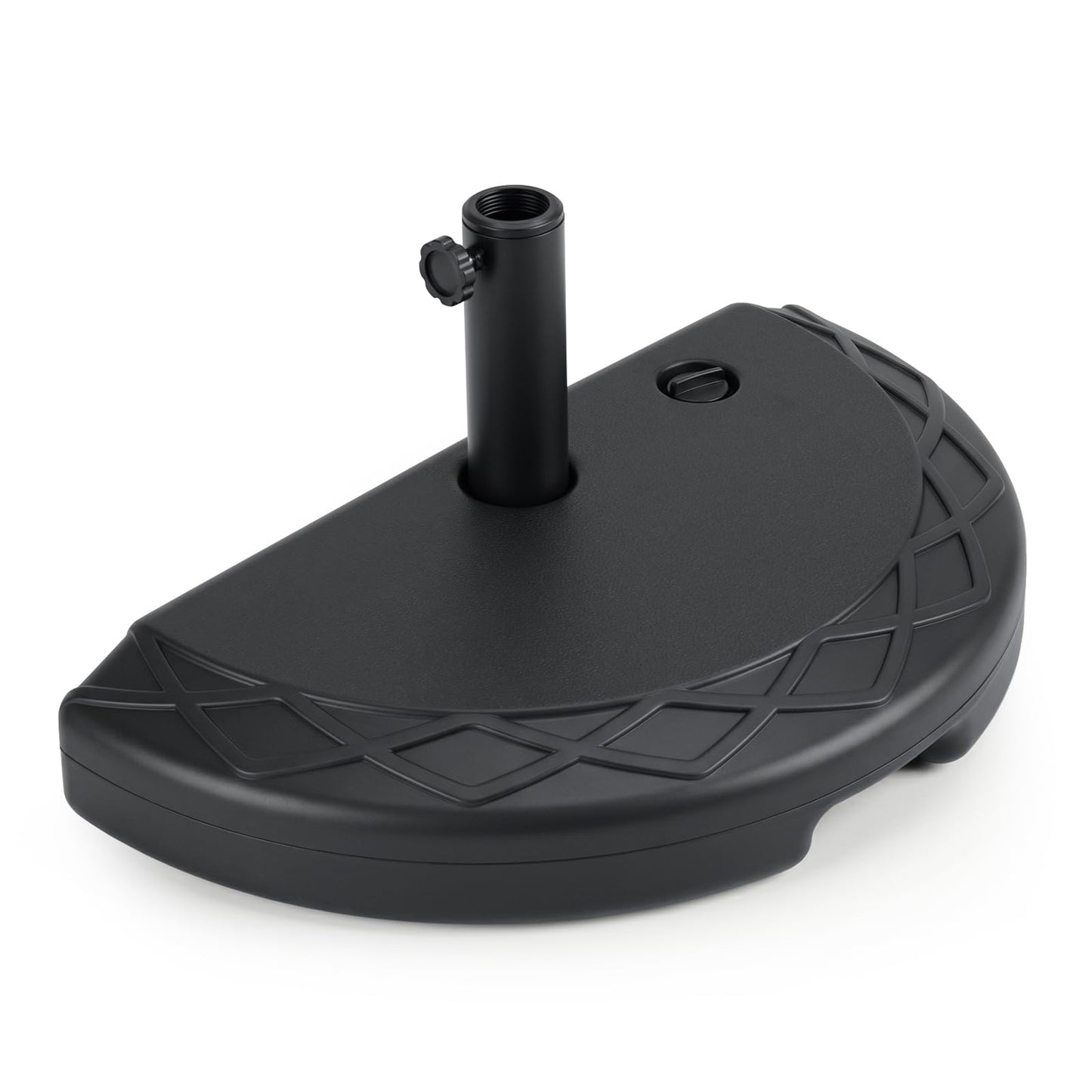 20kg Half Round Parasol Base, Water and Sand Fillable Patio Umbrella Stand Holder Fits Poles up to 38 mm-48 mm