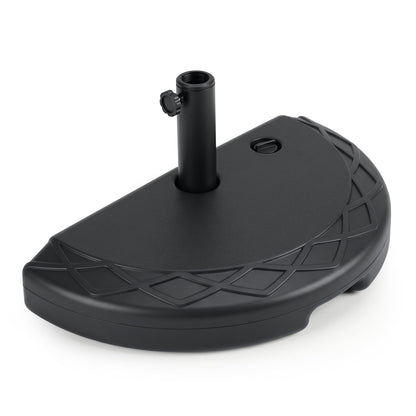 20kg Half Round Parasol Base, Water and Sand Fillable Patio Umbrella Stand Holder Fits Poles up to 38 mm-48 mm