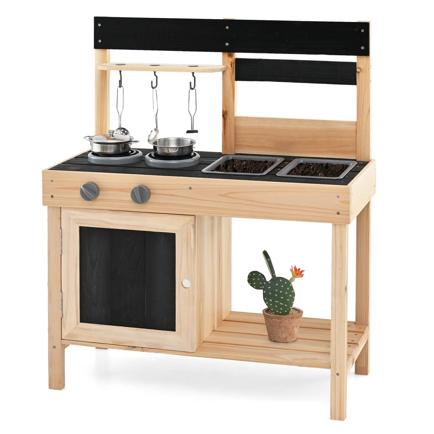 Mud Kitchen Playset with 2 Removable Sinks