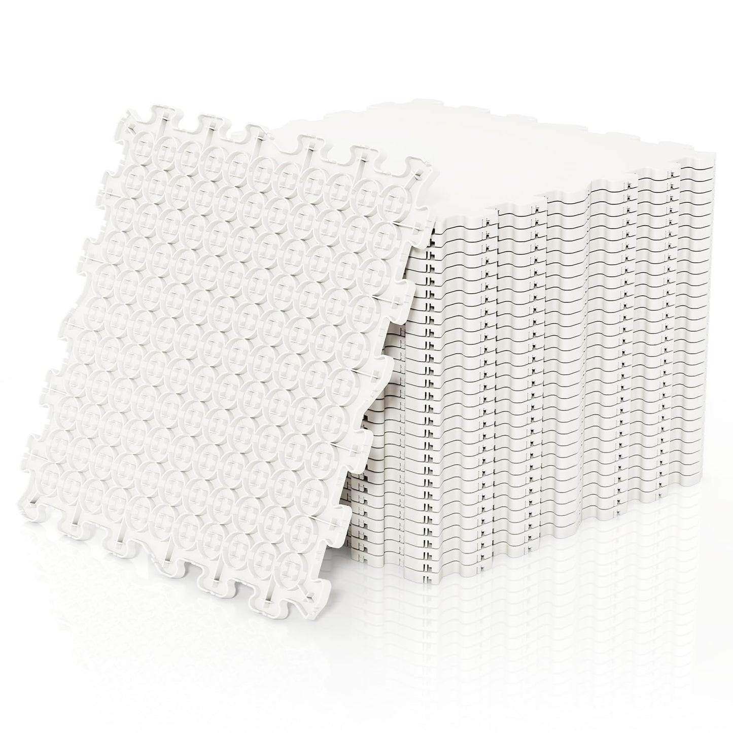 10 PCS/18 PCS Hockey Flooring Tiles, 46.5 x 46.5 cm Dryland Synthetic Ice Tiles