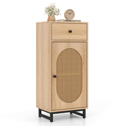 PE Rattan Storage Cabinet with Adjustable Foot Pads and Anti-toppling Kit