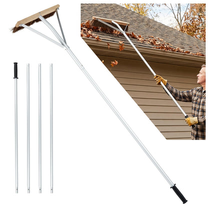 Leaf Roof Brush, 21FT/626cm Adjustable Length Roof Cleaning Tool