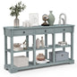 146cm Long Slim Entryway Sofa Table with 3 Drawers & Open Storage Shelves