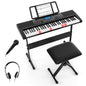 61-Key Portable Electronic Keyboard Piano Complete Digital Piano Set