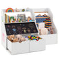 Toy Storage Organizer with Flip-up Blackboard and Movable Drawers for Playroom
