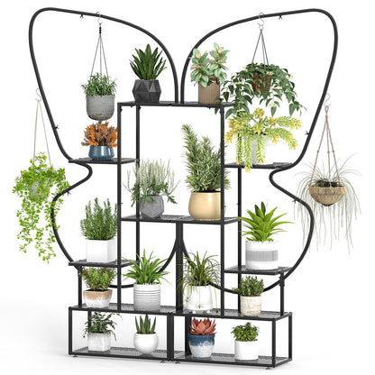 185 cm Tall Butterfly-Shaped 6-Tier Flowerpot Shelf