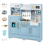 Toy Kitchen Playset with Coffee Station and Range Hood for Kids