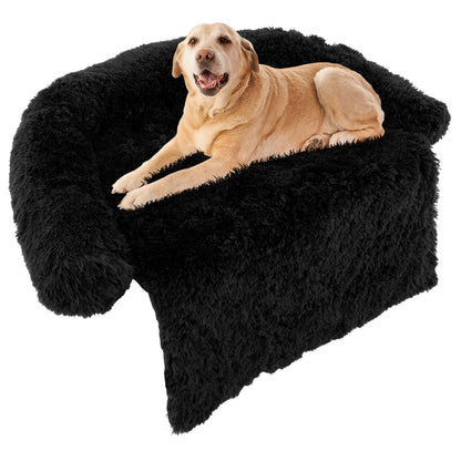 Fluffy Dog Mat Couch Cover Protector with Detachable Washable Cover and Anti-slip Bottom