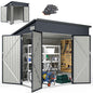 Triple Door Storage Shed with Galvanized Steel Tool and Bike Storage