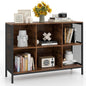 6 Cube Storage Bookcase, Wooden Freestanding Bookshelf Side Cabinet