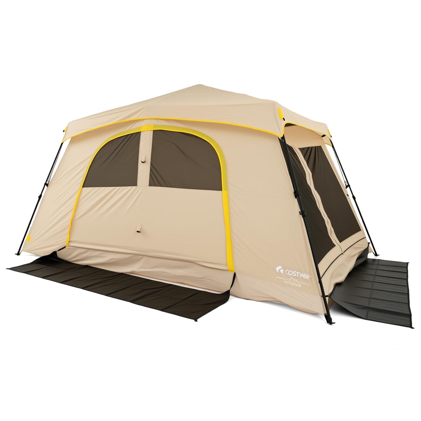 Instant Camping Tent, 10 Person Family Tent with Rainfly