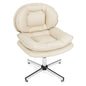 Armless Office Chair with Double Padded Back and Criss Cross Metal Base
