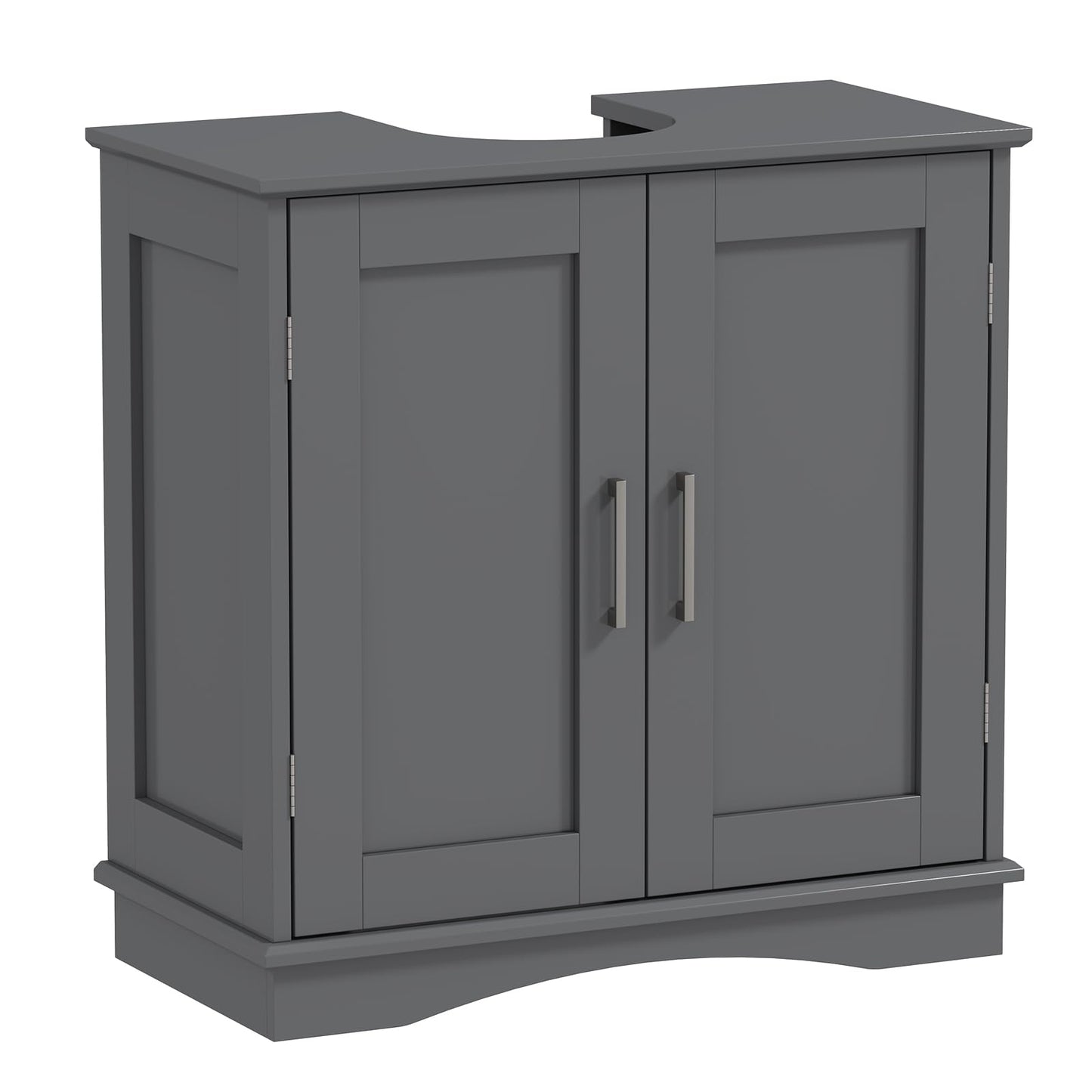 Freestanding Bathroom Floor Cabinet with Double Doors and Adjustable Shelf