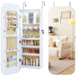 Lockable Jewelry Cabinet with Full-Length Mirror and Storage Shelves