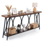 2-Tier Console Table, 180cm Long Industrial Narrow Entryway Table