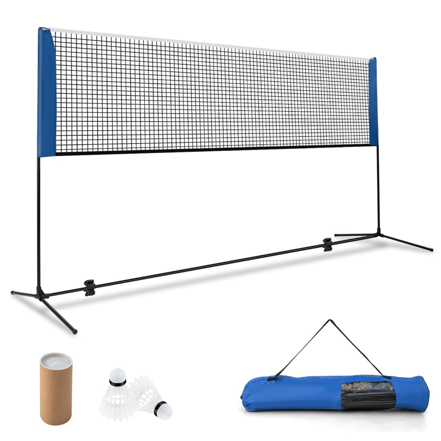 Adjustable Badminton Net Set for Backyard Driveway Beach Portable