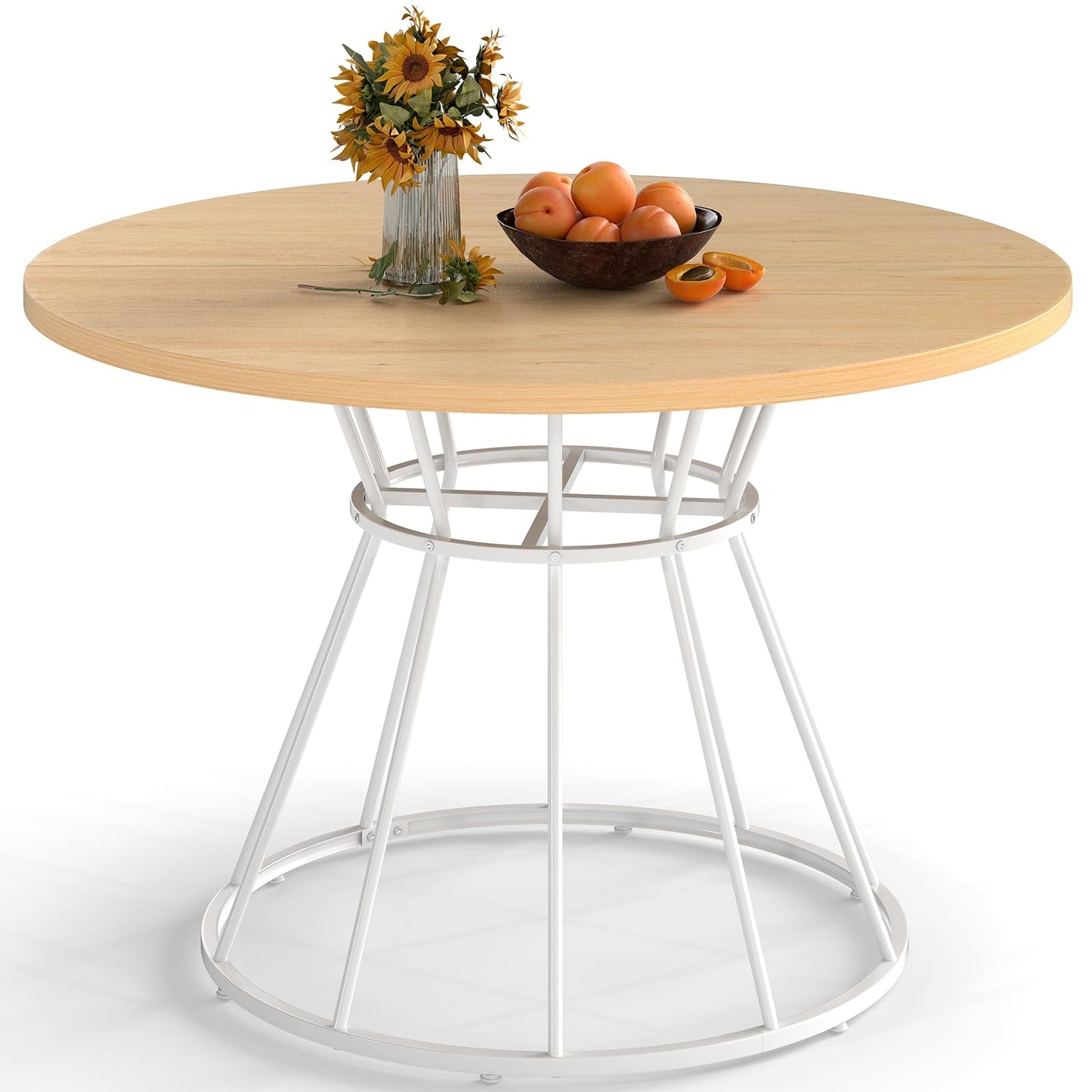 118cm Dining Table for 4-6 People, Round Kitchen Table