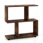 Wooden Bookshelf, 2-tier Irregular Display Shelf