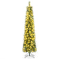 6/7 FT Pre-Lit Pencil Artificial Christmas Tree, Slim Xmas Tree with Branch Tips and LED Lights