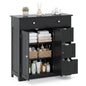 Bathroom Floor Cabinet, Freestanding Wooden Storage Cupboard with 4 Drawers