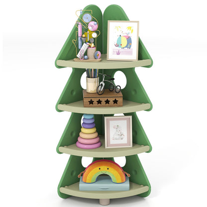 4-Tier Kids Corner Bookshelf for Kids Room and Nursery Playroom