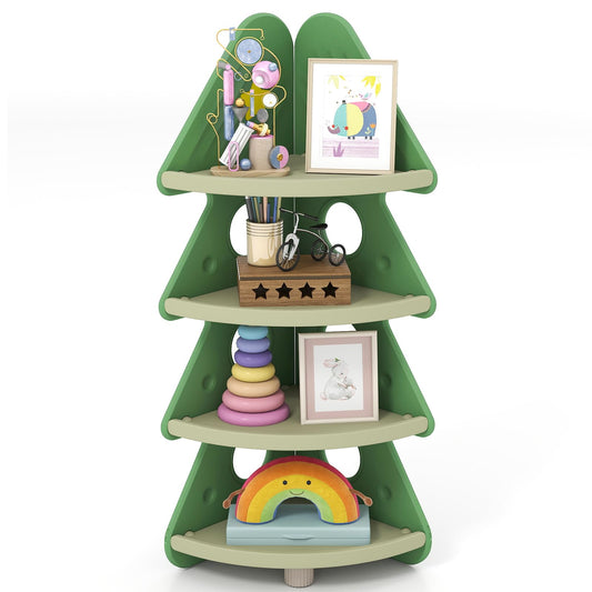 4-Tier Kids Corner Bookshelf for Kids Room and Nursery Playroom