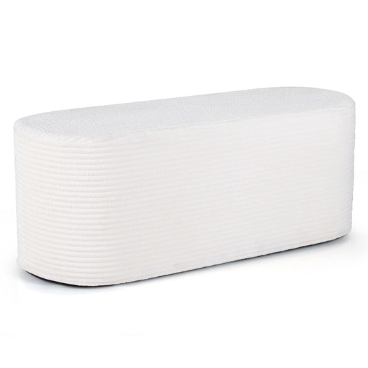 Upholstered Ottoman Bench 120CM Modern End of Bed Stool with Corduroy Fabric