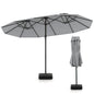 4.5m Outdoor Extra Large Double-Sided Parasol with Base & 12 Metal Ribs