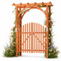 Wooden Garden Arch with Gate, Trellis Panels & Lockable Doors
